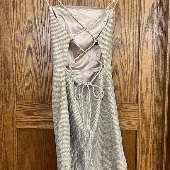 Lulu's Chic Gold Mini Dress - Picture 2 of 5